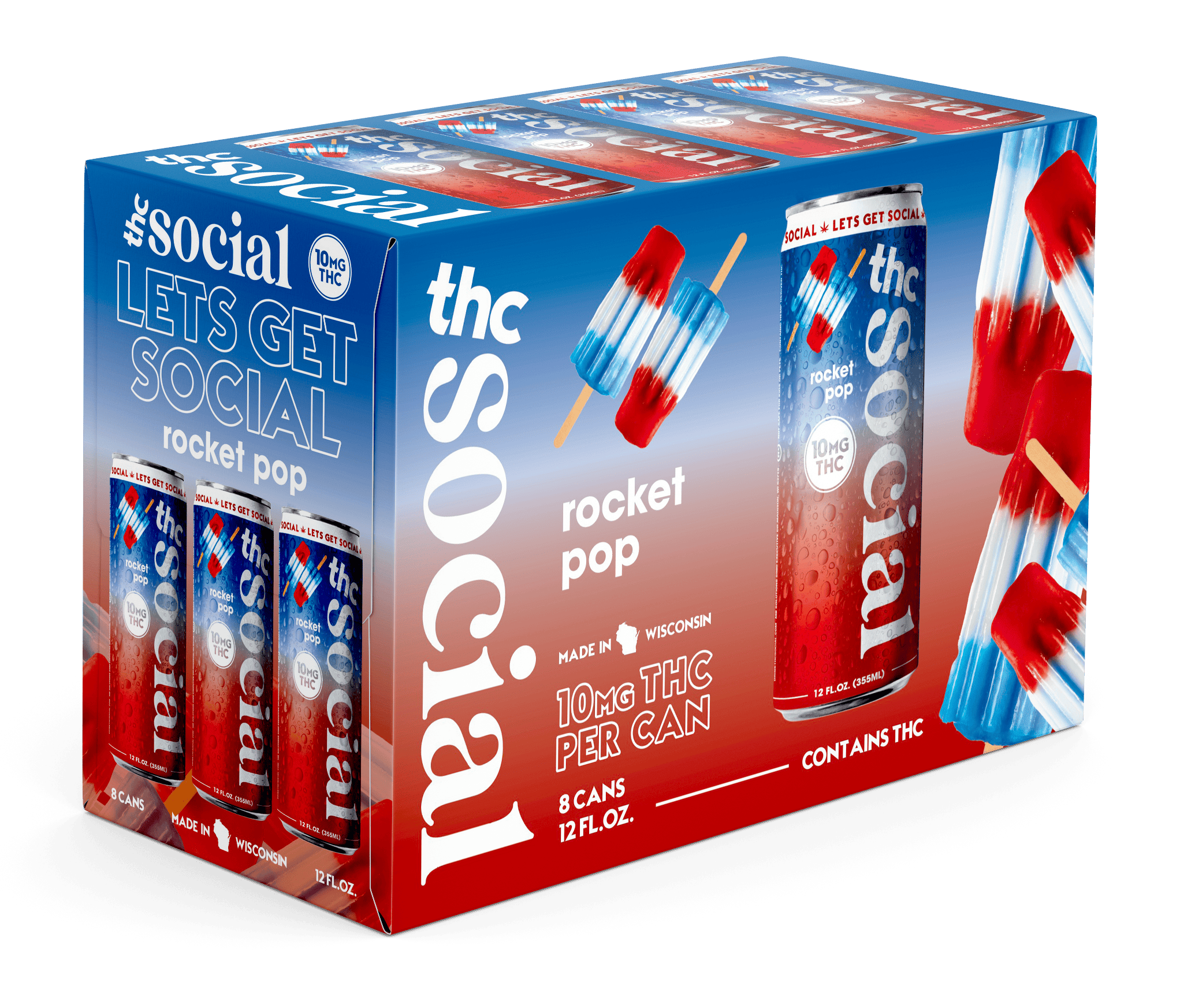 THC SOCIAL ROCKET POP 10MG 8PK